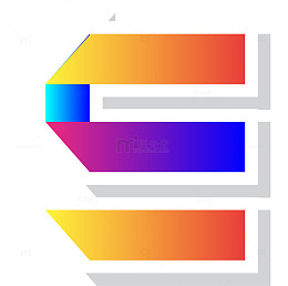 渐变色条折叠英文字母E