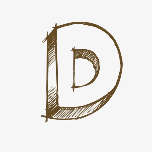 手绘字母d