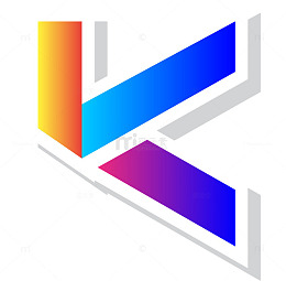渐变色条折叠英文字母K