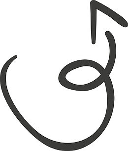 旋转弯曲手绘箭头图