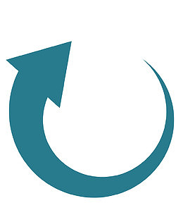 蓝色弯曲矢量箭头