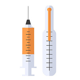 注射器温度计卡通图