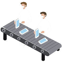 卡通手机流水线免抠图