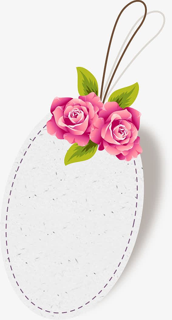 手绘粉色玫瑰花纹装饰