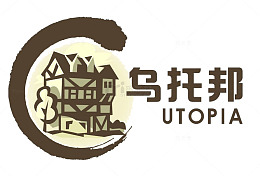 乌托邦文字加图案标志