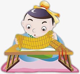古代学生看书简图