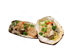 现烤蒜蓉生蚝素材