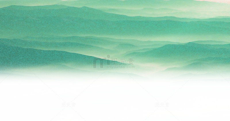 淡蓝色系群山图