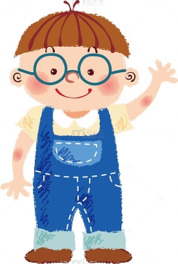 挥手的小男孩矢量图