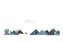 卡通灰色群山