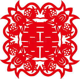 双喜花纹矢量图案素材