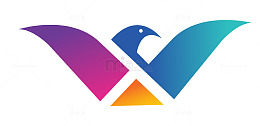 W型彩色logo设计