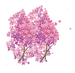紫藤卡通手绘矢量素材