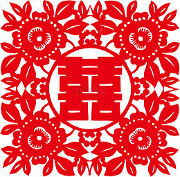红色剪纸图案