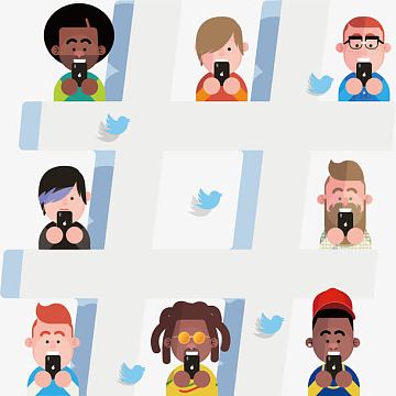 拿着苹果手机的九宫格小人