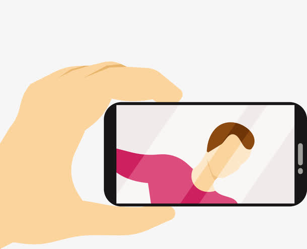 拿着手机拍照的人物