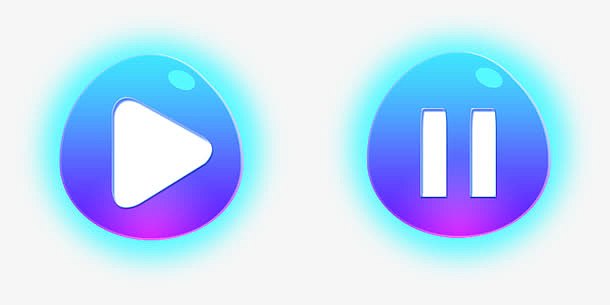 游戏开始暂停水晶按钮免扣素材