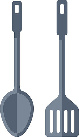 卡通蓝色厨具锅铲