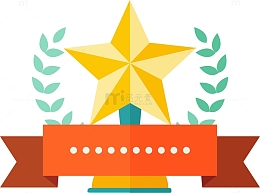 五角星矢量奖杯图