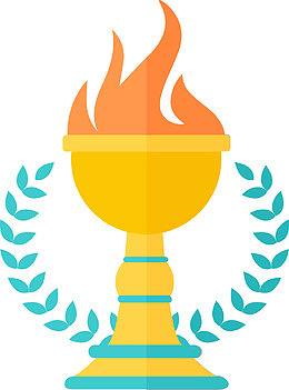 扁平化矢量奖杯图