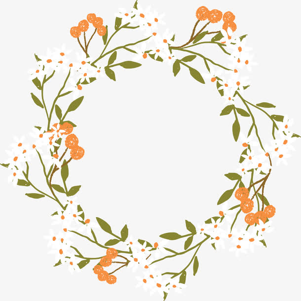 手绘小清新花环花框