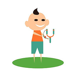 准备弹弹珠的男孩