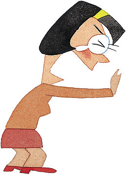 手绘大哭的短发女孩