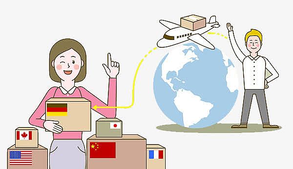 简约卡通物流国际物流运输免扣图