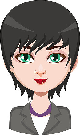 卡通短发漂亮女人图