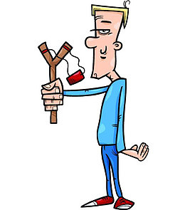 拿着弹弓的丑陋男子