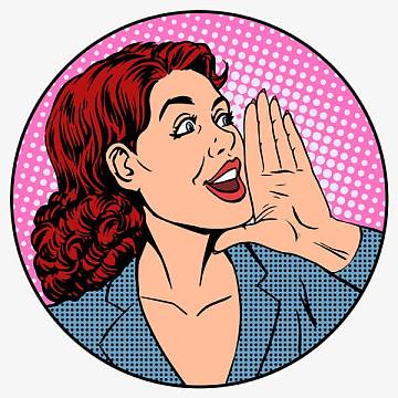 开心呼喊的女子复古风格图标png