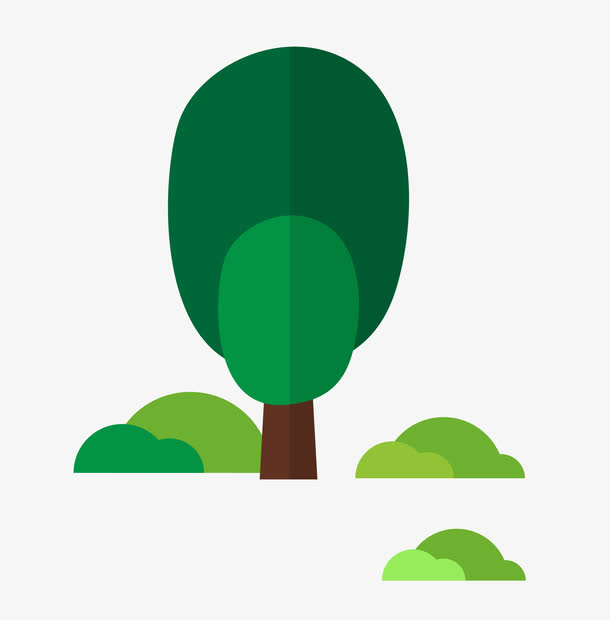 矢量扁平化环保树