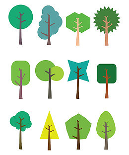 简约扁平化树木合集