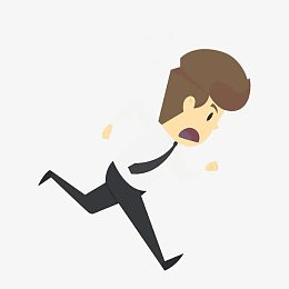 可爱卡通商务男士逃跑矢量图案