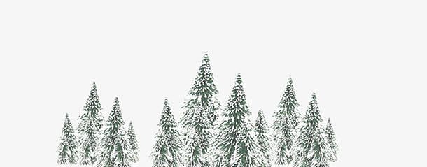 免抠圣诞节树雪装饰