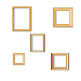 矢量精致木质欧式油画框