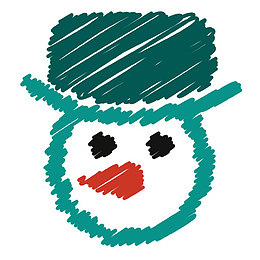卡通假日男人乱涂雪雪人冬天圣诞
