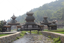 古典建筑肇兴侗寨免抠