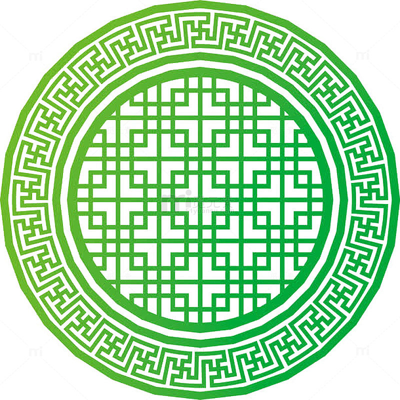 绿色古代圆形窗户