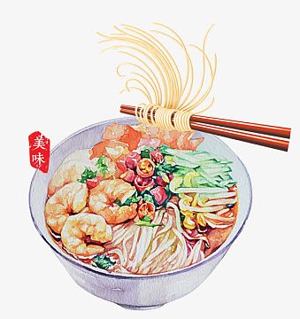 手绘日式料理龙须面