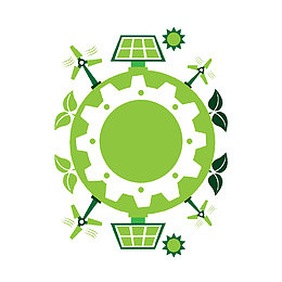 卡通的绿色的安全标识PSD分层