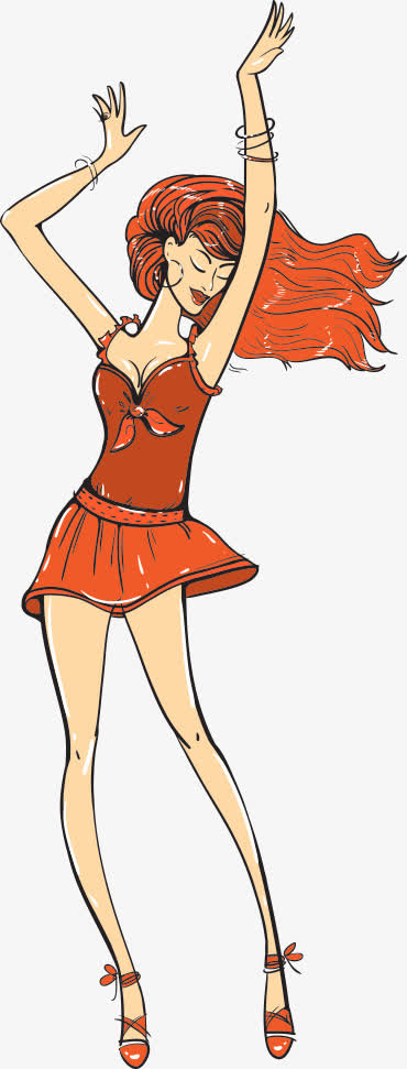矢量跳舞的美女免抠素材免费下载_觅元素51yuansu.com