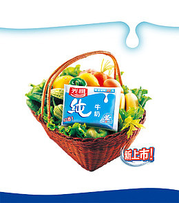 产品实物光明纯牛奶