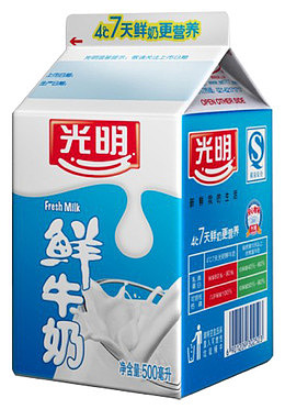光明新鲜屋纯鲜牛奶罐