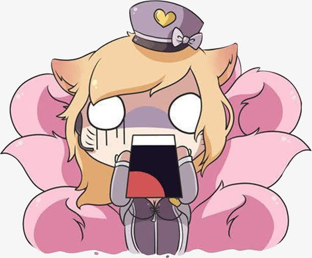 可爱卡通懵逼的小妖怪女孩