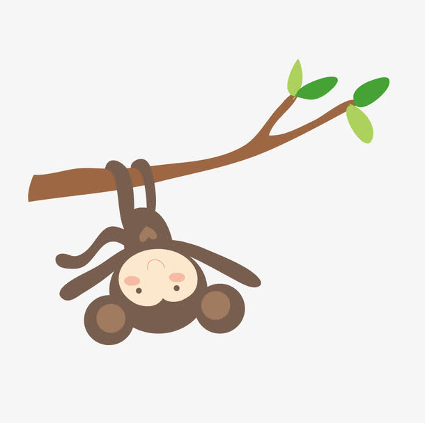 猴子爬树免抠png