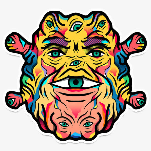 手绘多眼睛怪物png