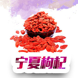 鲜红色水彩实物宁夏枸杞装饰