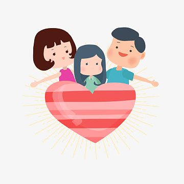 卡通一家人矢量图