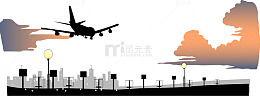 矢量海报背景飞机场素材